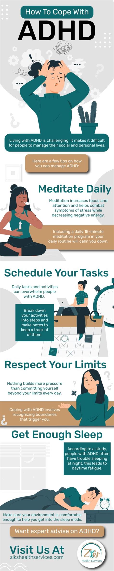 Infographic How To Cope With Adhd Zikshealthservices