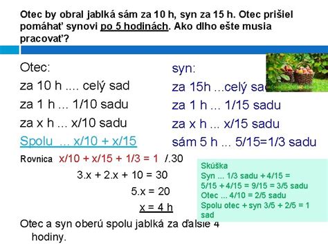 Slovn Lohy O Spolonej Prci Postup Rieenia Slovnej