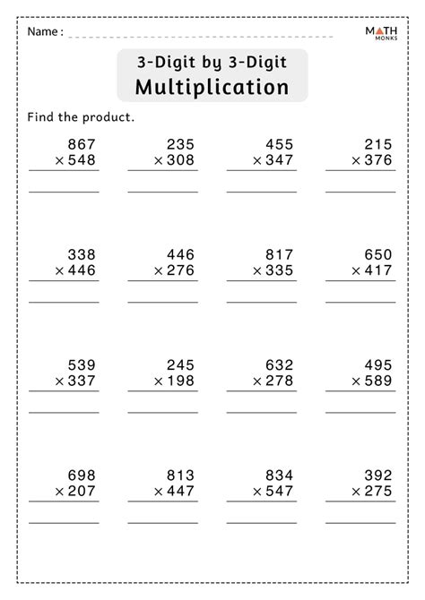 Multi Digit Multiplication Worksheets Math Monks Worksheets Library