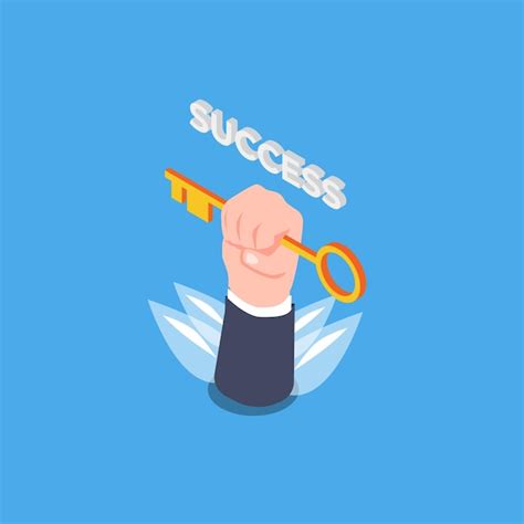 Premium Vector Businessman Hand Holding Golden Key To Success