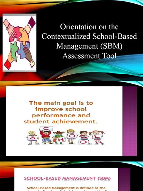 Orientation On The Contextualized School Based Management Sbm Assessment Tool Pdf Learning