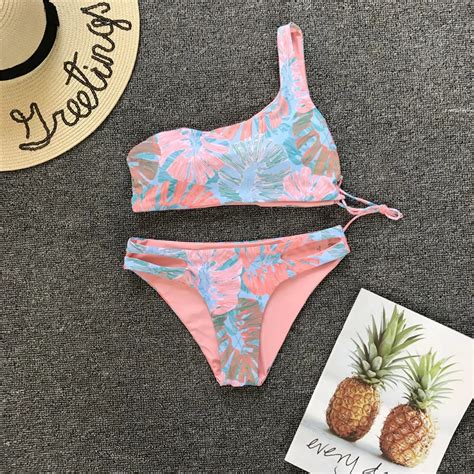 Bikini Swimsuit Women Biquinis Feminino Sexy Printed Lace One