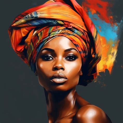 Premium Ai Image Abstract Painting Concept Colorful Art Portrait Of A Black Woman With Modern