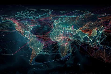 Premium Photo | Global Routes of Container Shipping Highlighted with ...