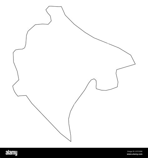 Montenegro - solid black outline border map of country area. Simple ...