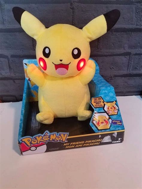 My Friend Pikachu Pokemon Talking Plush Sounds Light Top Toy New