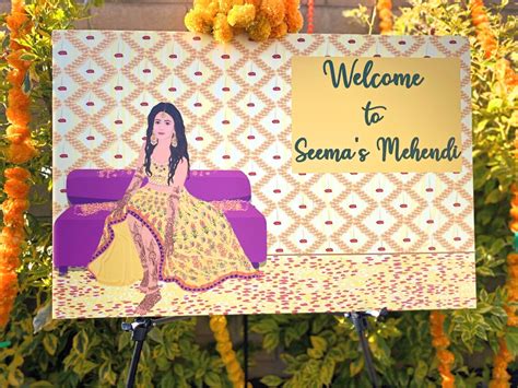 Mehndi Sign Mehendi Welcome Customizable Sign Henna Etsy