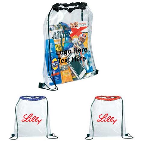 Promotional Logo Rally Clear Drawstring Bags - Bags