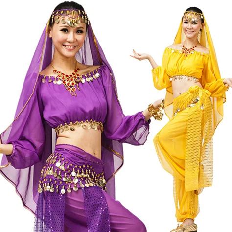 4pcs Belly Dance Costume Gypsy Costume Indian Dress Bellydance Dress Women Belly Dancing Costume