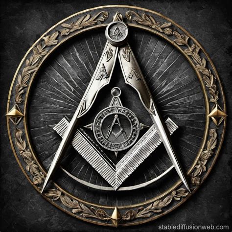 Realistic Masonic Square and Compass | Stable Diffusion Online