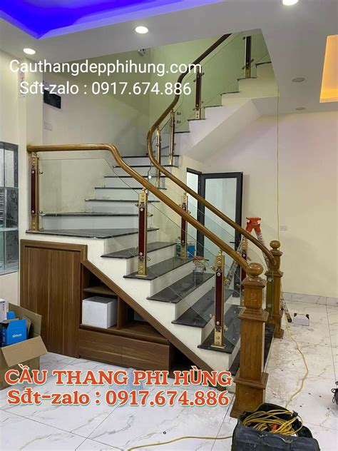 Cầu Thang Kính Gỗ Đẹp Hiện Đại Mẫu Cầu Thang Kính Tay Vịn Gỗ Cầu