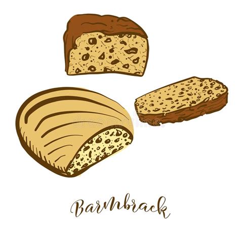 Bosquejos Coloreados Del Pan De Barmbrack Ilustración Del Vector