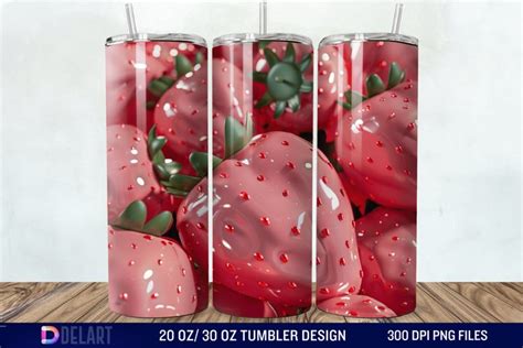 D Inflated Strawberry Tumbler Wrap