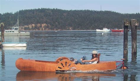 Pedal Powered Amphibious Recumbent Tricycle Pedal Boat Paddle Wheel