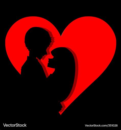 Couple In Heart Royalty Free Vector Image Vectorstock