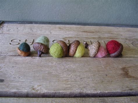 Felted Wool Acorns Set Of Rainbow Collection No Felted Acorns