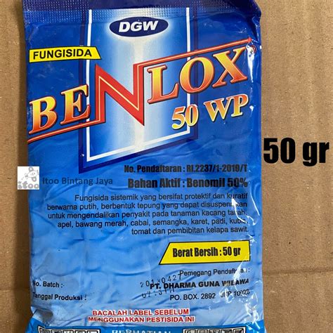 Jual Fungisida Sistemik BENLOX 50 Benomil WP 50 Gr Shopee Indonesia