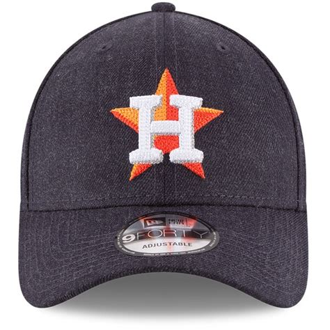 Mens Houston Astros New Era Heathered Navy Crisp 9forty Adjustable