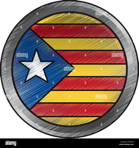 Catalonia Flag Patriotic Independence Button Badge Stock Vector Image And Art Alamy