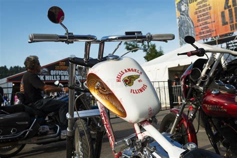 Rider In A Street Of The City Of Sturgis In South Dakota Usa During