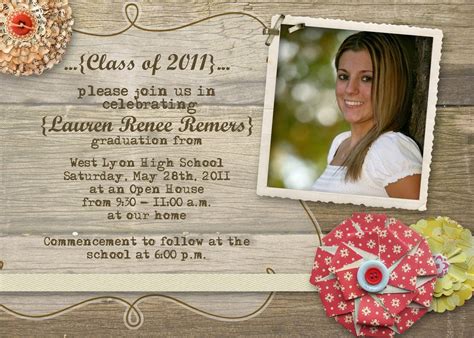 Open House Invites Wording Rustic Graduation Open House Invitation By Gwenmariedesigns