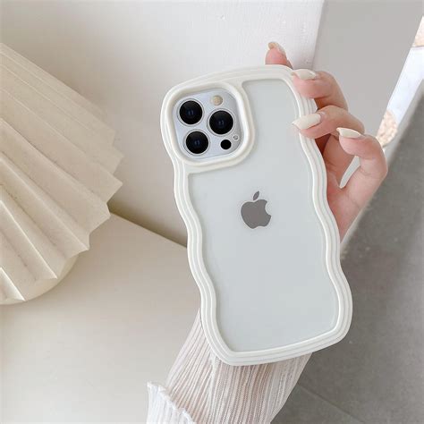 Qltypri Case For Iphone 15 Pro Max Cute Curly Wave Frame Clear Case