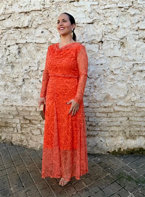 Vestido OLympia. Color NARANJA - El vestidor de Claudia