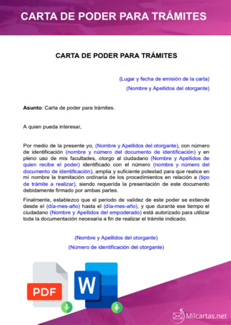 Top 103 Imagen Modelo De Carta Poder Para Tramites Administrativos