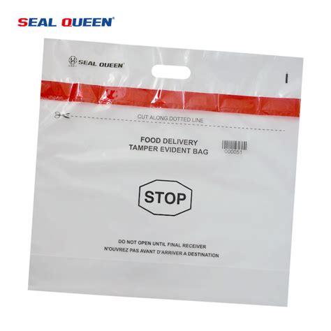 LDPE Custom Food Carrier Tamper Proof Security Bags Self Sealing