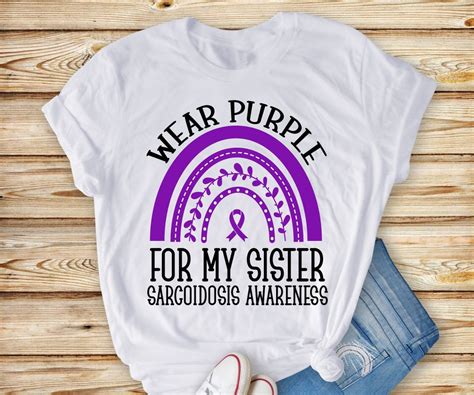 Sarcoidosis Awareness Svg Png I Wear Purple For My SISTER Svg Purple