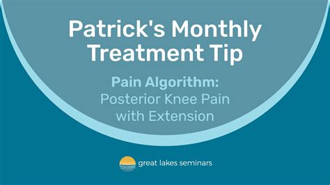 Pain Algorithm Posterior Knee Pain With Extension