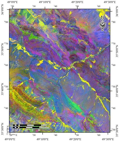 Landsat Etm Ratio Image Bands 57 45 And 31 In Red Green And