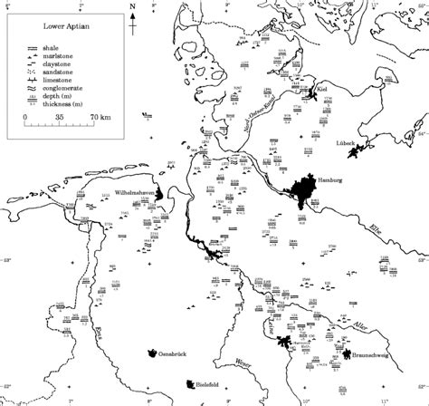 Palaeogeographic Map Showing Thickness Variation Of Early Aptian