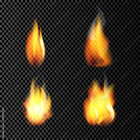 eps10 vector realistic fire flames collection isolated on ... - Clip ...