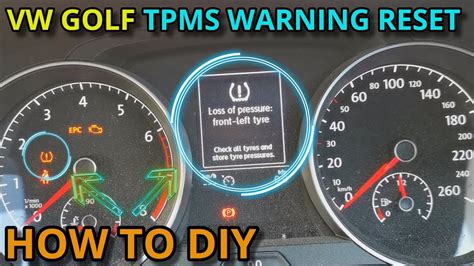 Loss Of Pressure Warning Volkswagen Golf How To Reset Diy Youtube