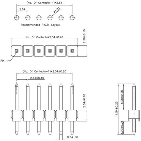 40 Pin Male Single Row Header