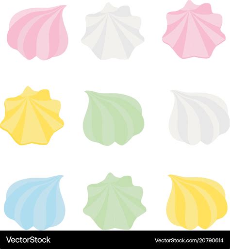 Set Different Cartoon Varicolored Meringues Vector Image