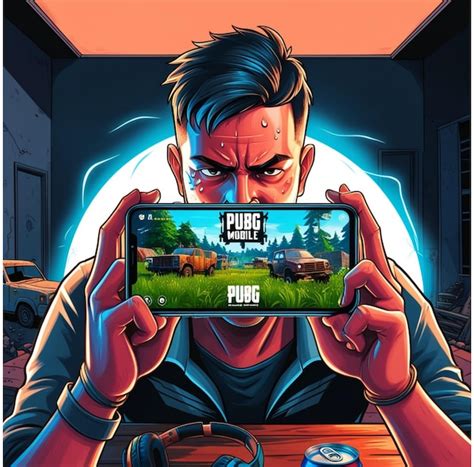 A Pubg Mobile Game Is Being Played By A Man Holding A Tablet Premium