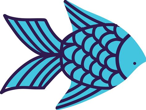 Cute Fish Vector Illustration In The Style Of A Doodle 16072352 Vector