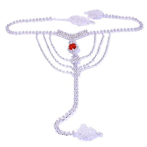 Summer Sexy Bikini Design Crystal Thong Panties Adjustable Underwear Lingerie With Full Zircon