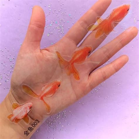 3D Resin Goldfish Painting Sticker Resin Goldfish Pond DIY Resin