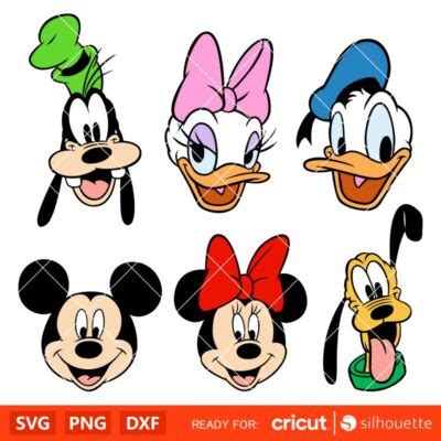 Mickey Minnie Donald Daisy Goofy Pluto Bundle Svg Disney Friends