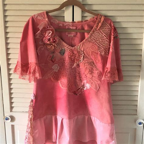 Sale Pink Boho Top Wearable Art Romantic Gypsy Shirt Etsy Boho Tops