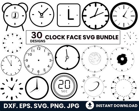 Clock Face SVG Bundle Clock Svg Clock Face Clipart Bundle Cut Files