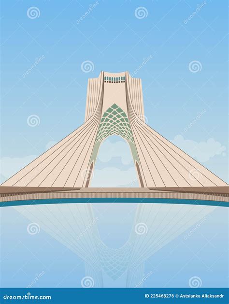 Azadi Tower In Iran Vector Illustration Stock Vector Illustration Of