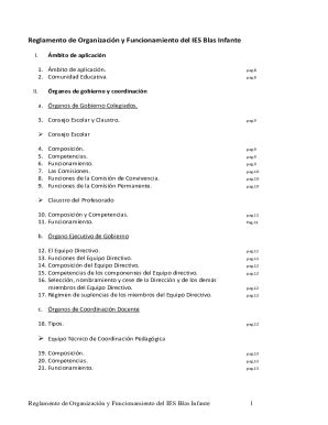 Completable En línea Reglamento de Organizacin y Funcionamiento del IES