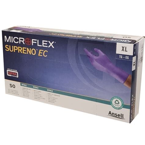 50 Gloves Microflex Supreno Ec Extended Cuff Pf Nitrile X Large Sec