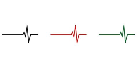 Icono de vector de línea de latido del corazón conjunto de elementos