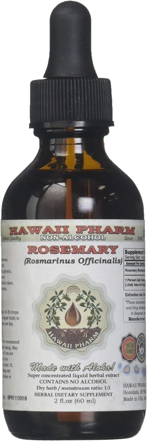 Amazon HawaiiPharm Rosemary Alcohol Free Liquid Extract Organic