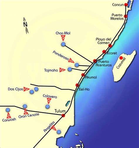 Map Of Cenotes In Yucatan